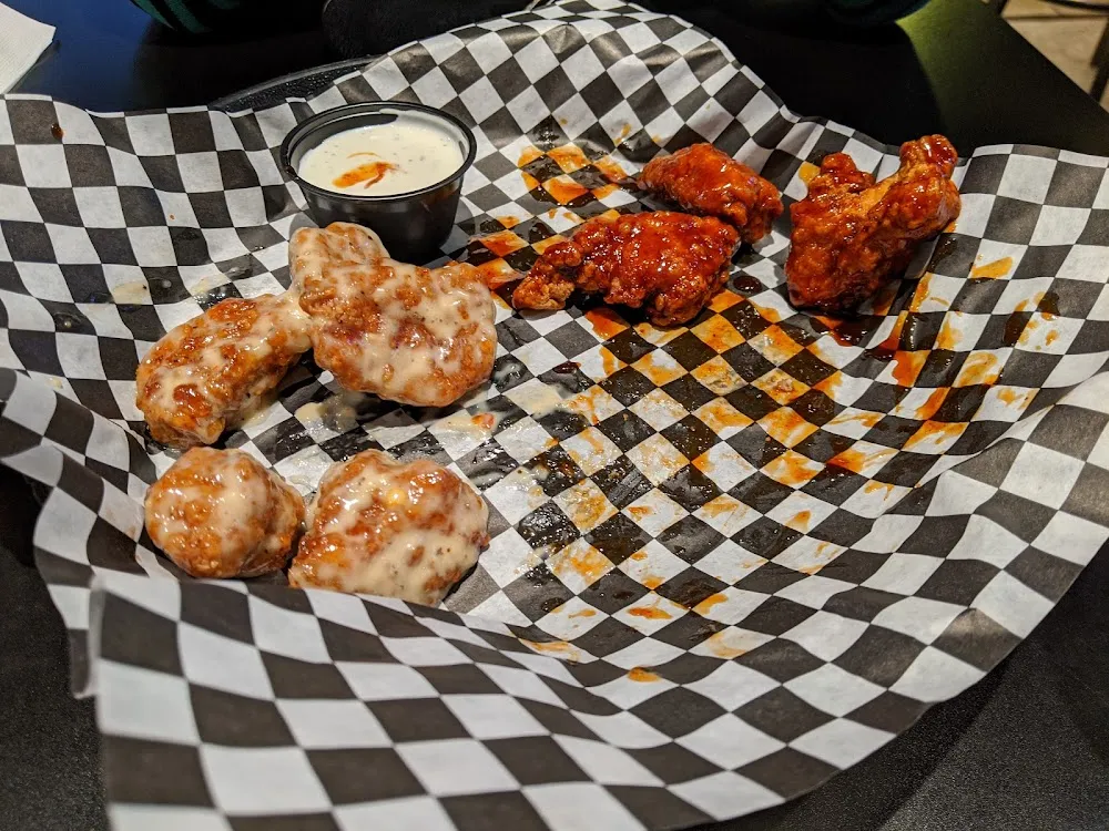 Boneless Wings Garlic Parmesan and Sriracha Bourbon